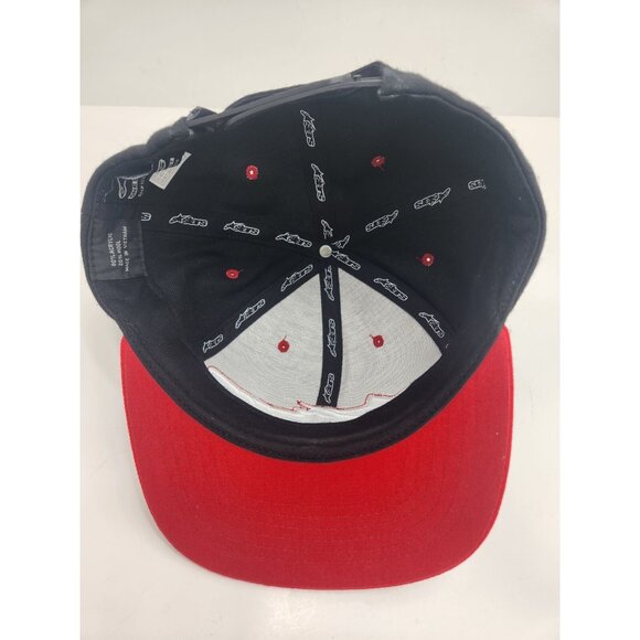 Alpinestars Black & Red Snap Back Hat One Size Fits Most Trucker - Picture 7 of 9